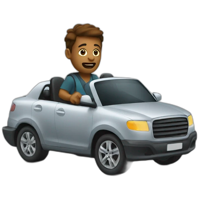Reckless Uber driver driving fast in car emoji
