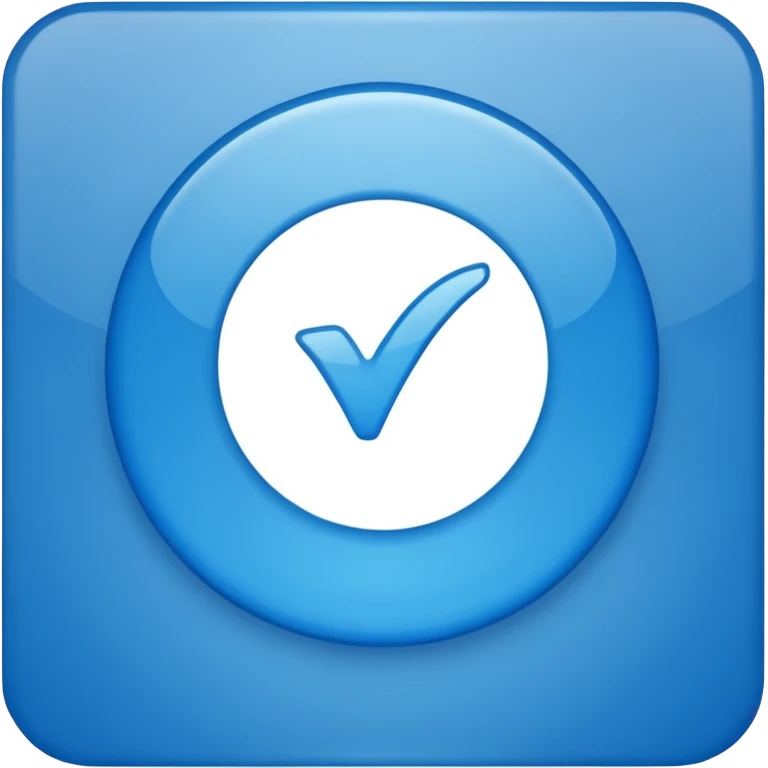 Make an emoji of a blue check verification logo in the top left corner make it a 48x48 emoji