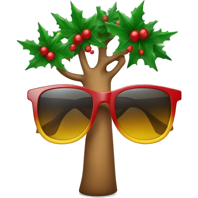 Árbol de navidad con gafas de sol emoji