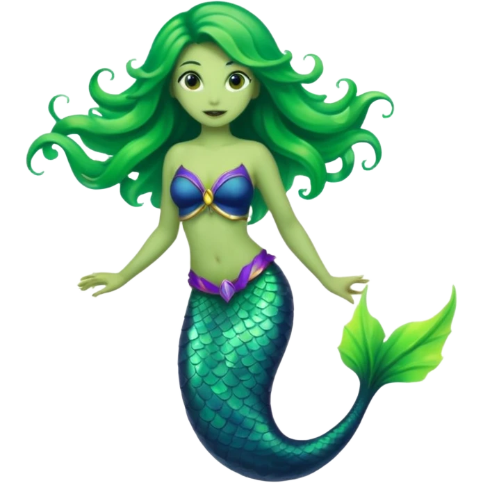 siren aesthetic tail green emoji