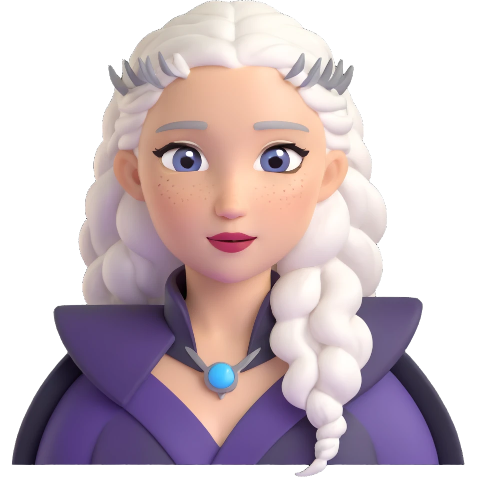 Mother of Dragons Daenerys Targaryen with silver hair, upper body emoji