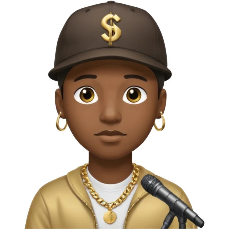 rapper man with microphone emoji