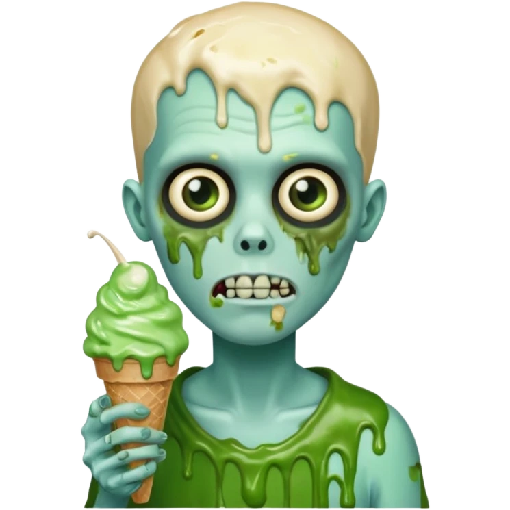 zoombie boy holding ice cream emoji