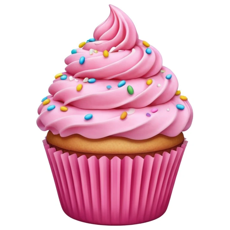 Cupcake with pink icing emoji