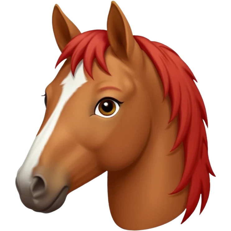 Red dun horse with same color hair and a small white star between his eyes emoji