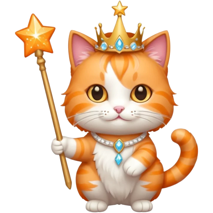 princess cat with a magical wand emoji