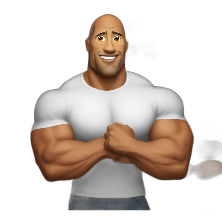 the rock holding a saussage emoji
