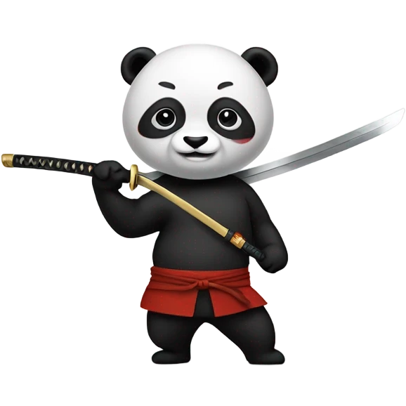 Panda with a katana emoji