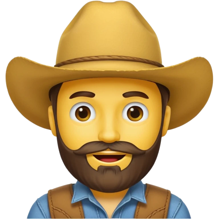 Winking yellow circle face with a beard wearing a cowboy hat emoji