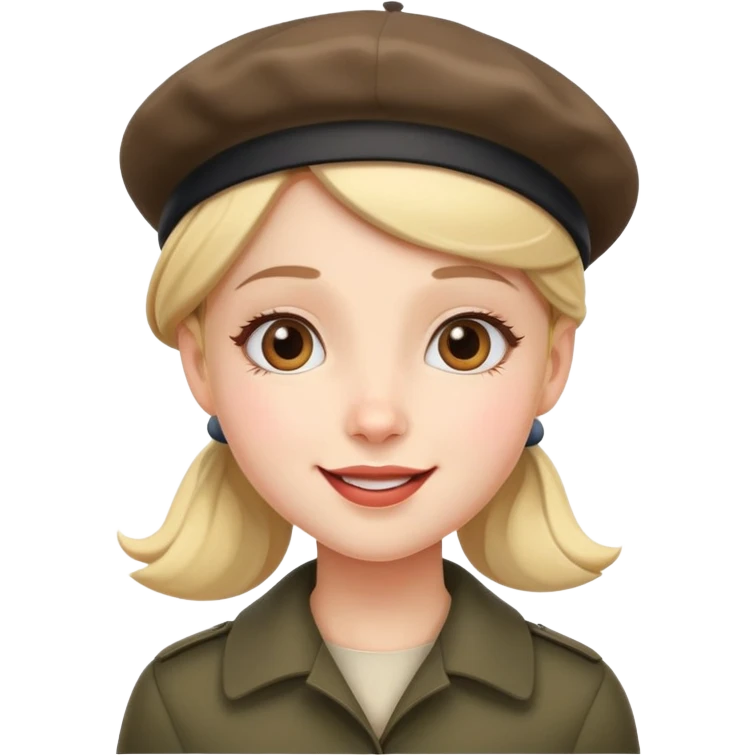 girl with a beret, cheerful expression emoji