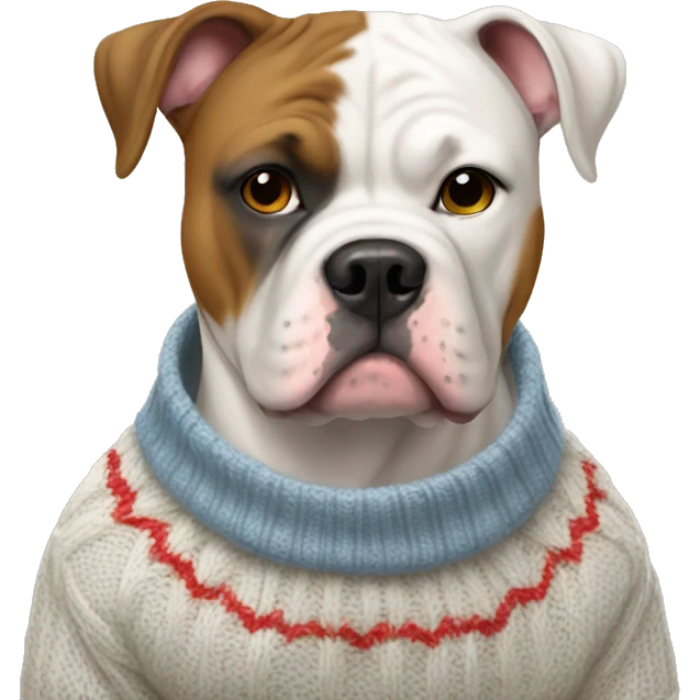 American bulldog wearing a sweater emoji