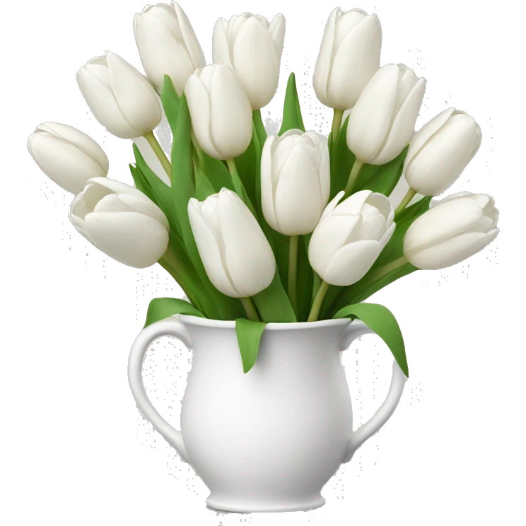 white tulip bouquet  emoji