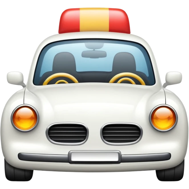 Auto blanco yendo al cine emoji