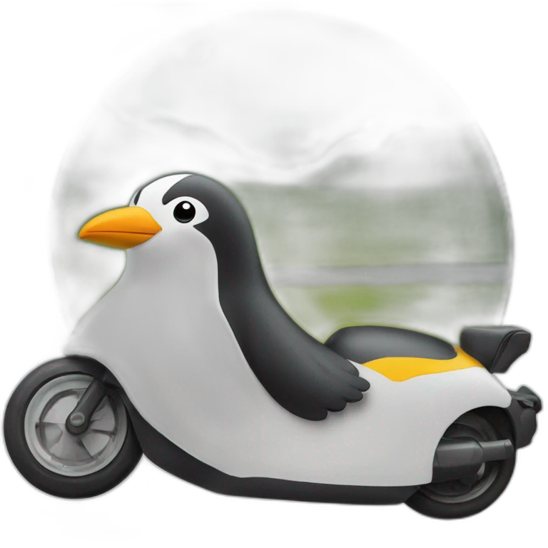 Un pingouin sur un scooter emoji