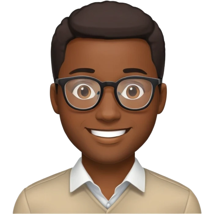 Black handsome guy with glasses more professional  emoji