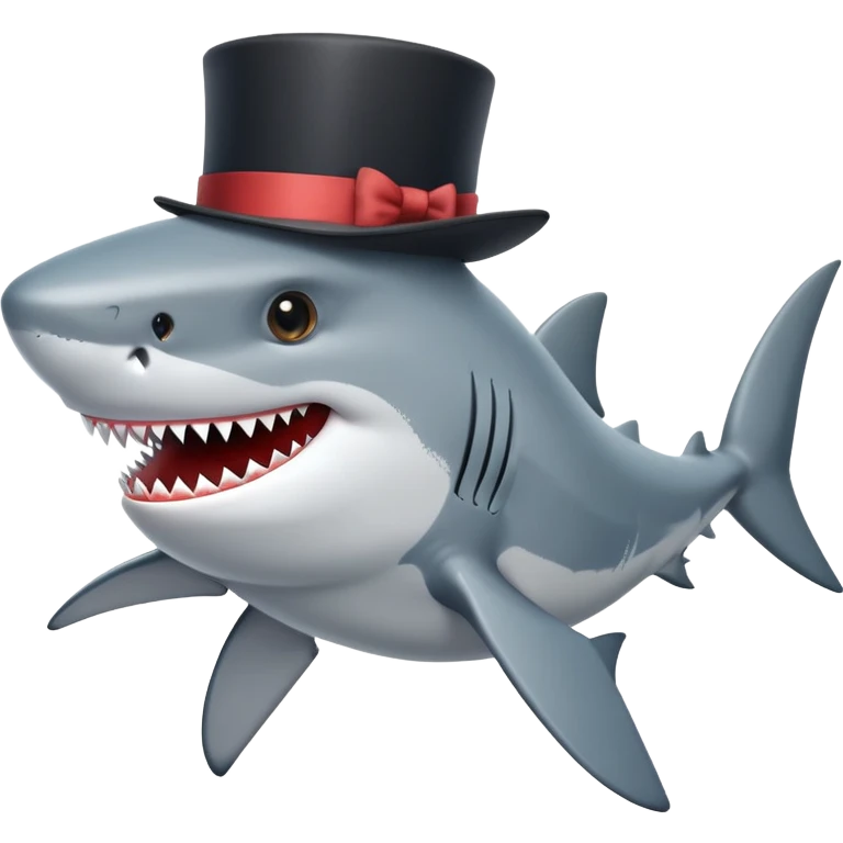 Shark with a top hat emoji