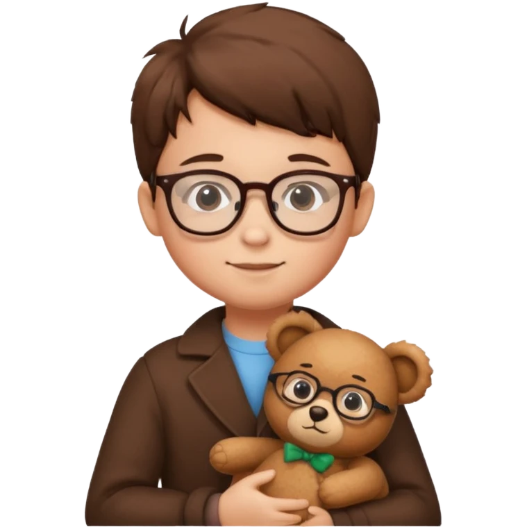kid wearing glass with teddy bear  emoji