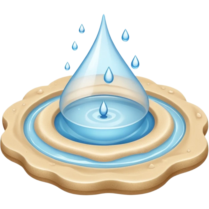 Water surrounded by sand emoji