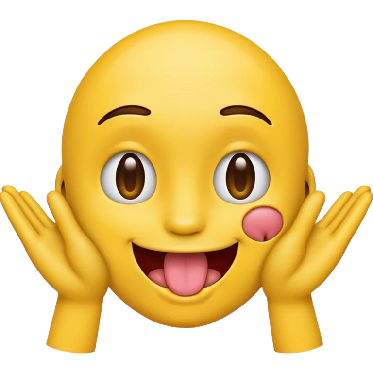 Emoji with tongue out and hands on the side of face emoji