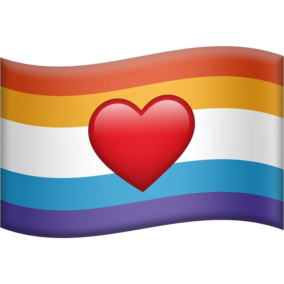 Progress flag heart red, orange, yellow, green, blue, violet, white, pink, light blue, brown, black emoji