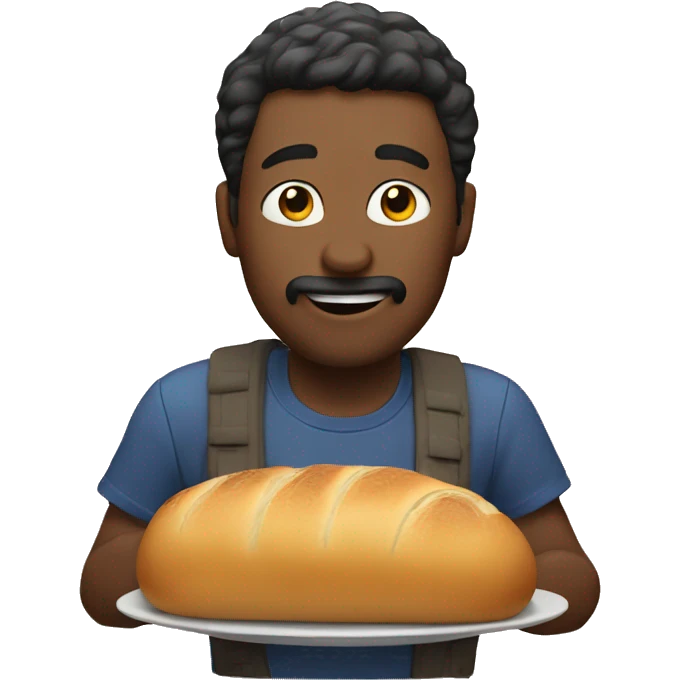 man eating bread emoji