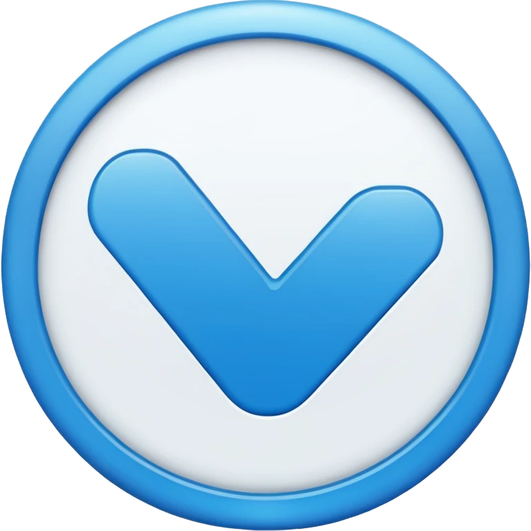 White checkmark with blue circle rounded emoji