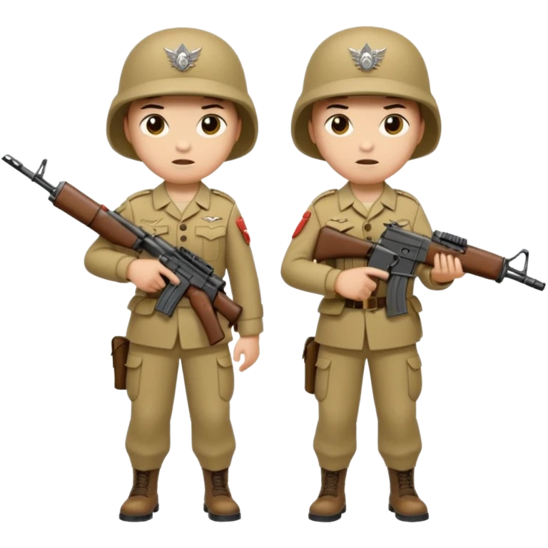 Marching soldiers with m16a4s rifles emoji