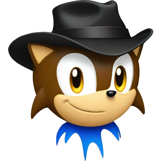 Sonic in a black hat emoji