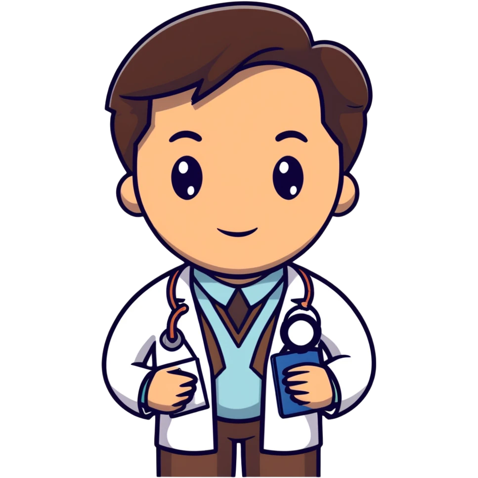 professional mature male doctor around 60 with stethoscope and white coat, dark brown hair, cinnamon skin tone, medium-dark complexion emoji