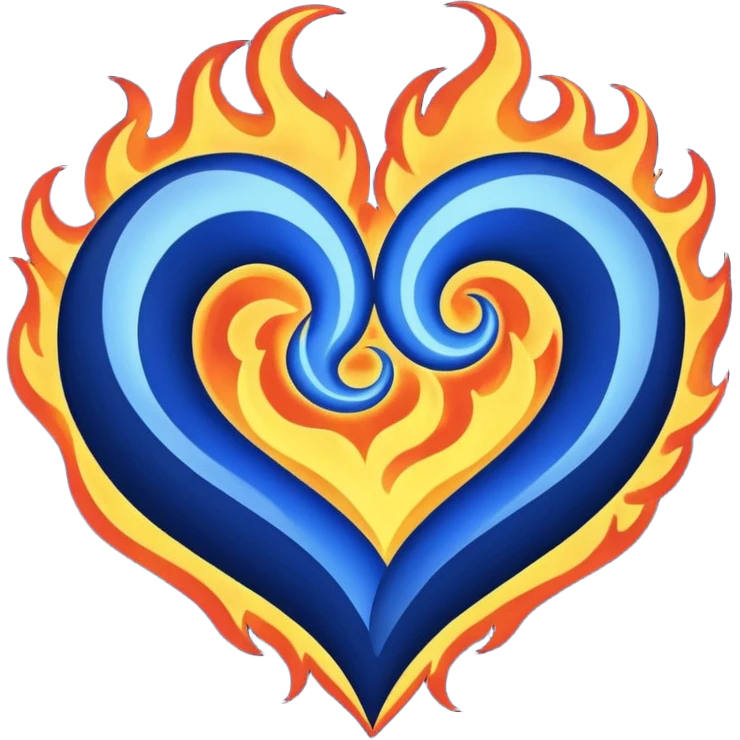 Lacivert alevli kalp emoji