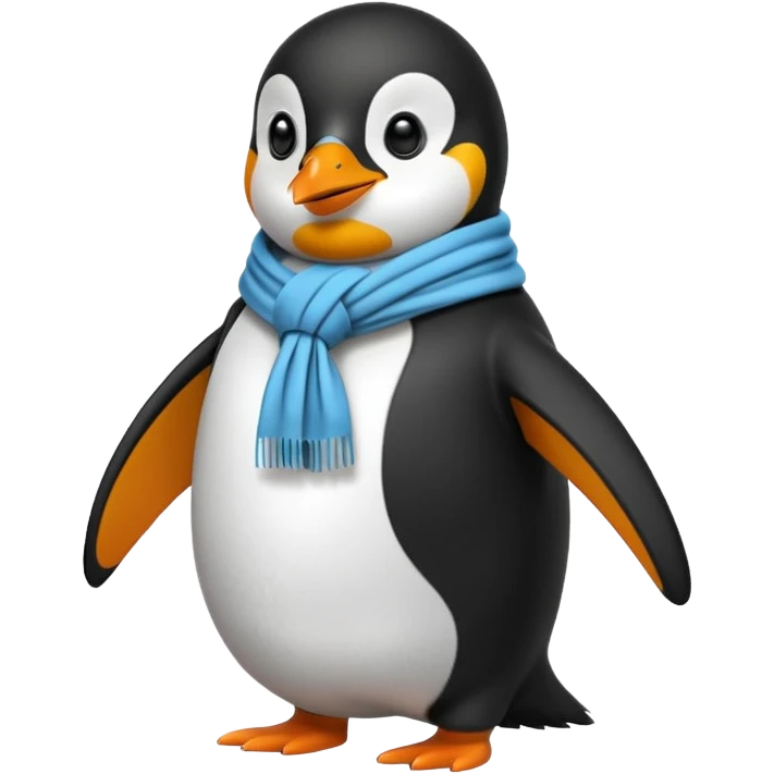 penguin with different scarf single-color  emoji
