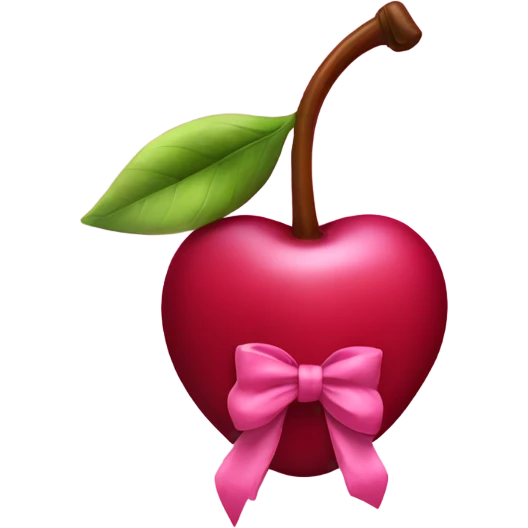 cherry with pink bow emoji
