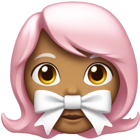 light pink heat with white bow emoji