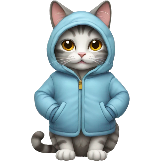 Cat wearing winter coat  emoji
