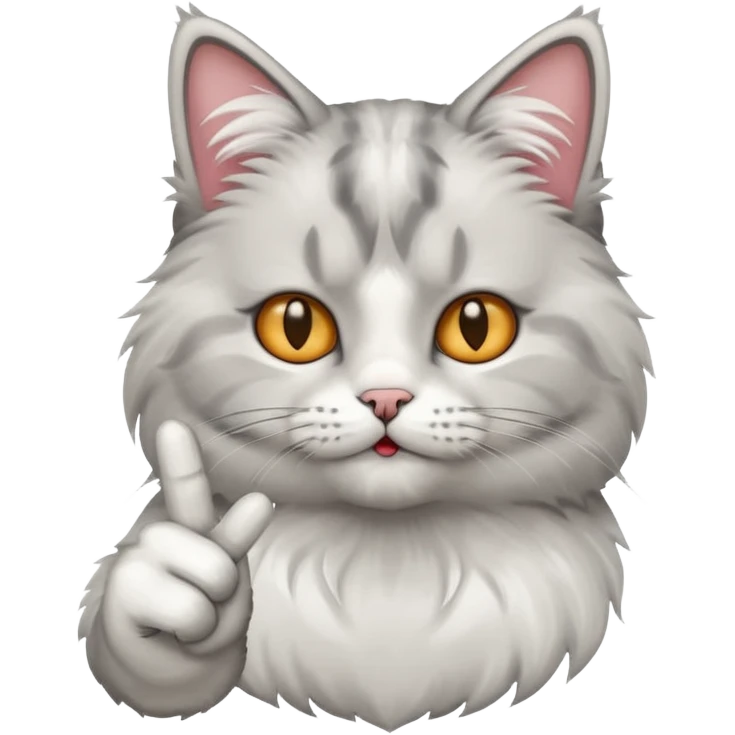 The cat shows the middle finger emoji
