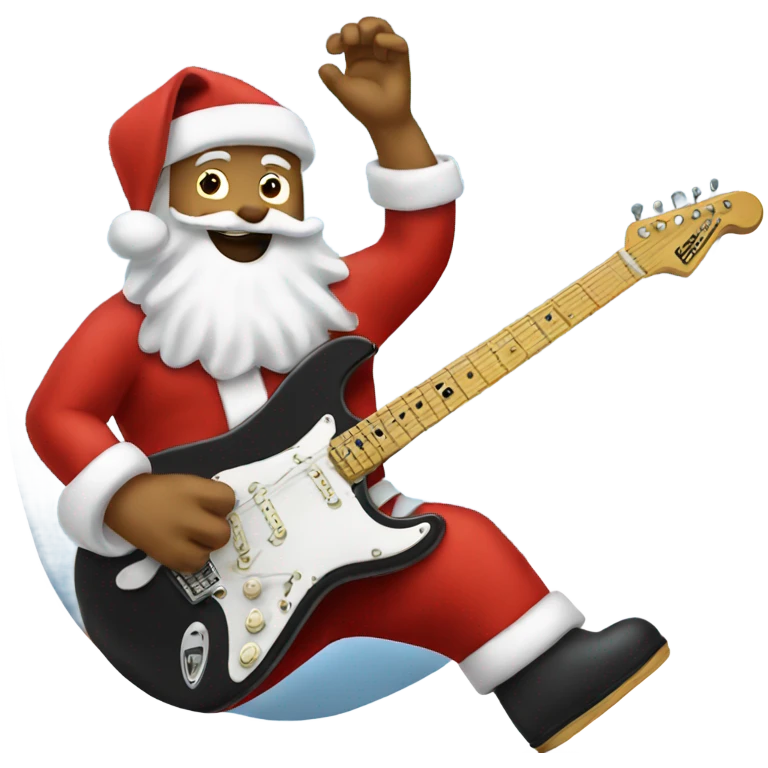 Santa playing a Stratocaster emoji