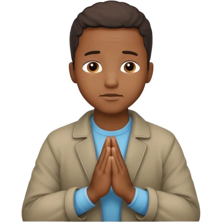 Black man praying  emoji
