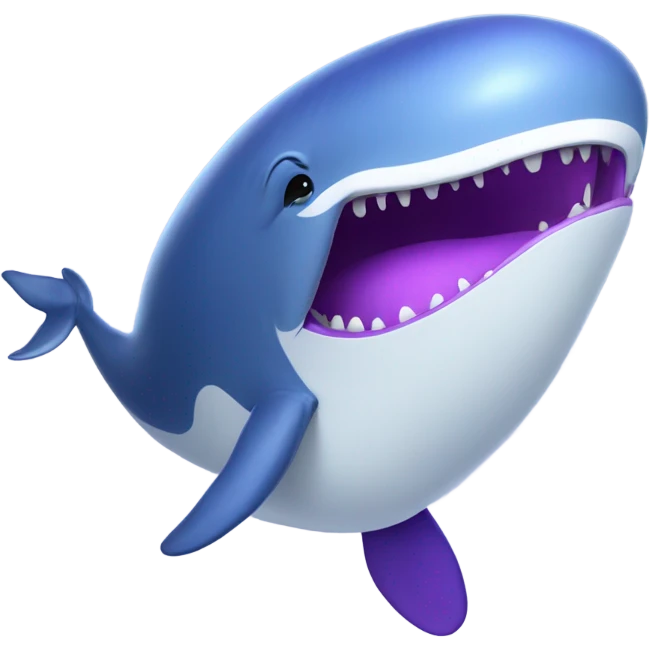 Blue whale purple, open mouth emoji
