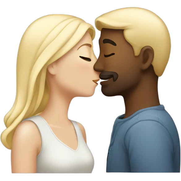 Light colour couple kissing emoji