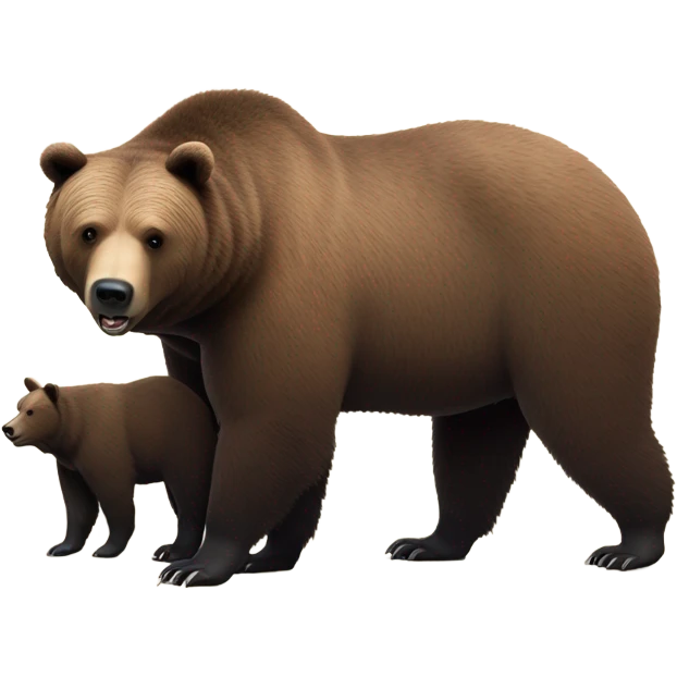 Grizzly bear hugging a cow emoji