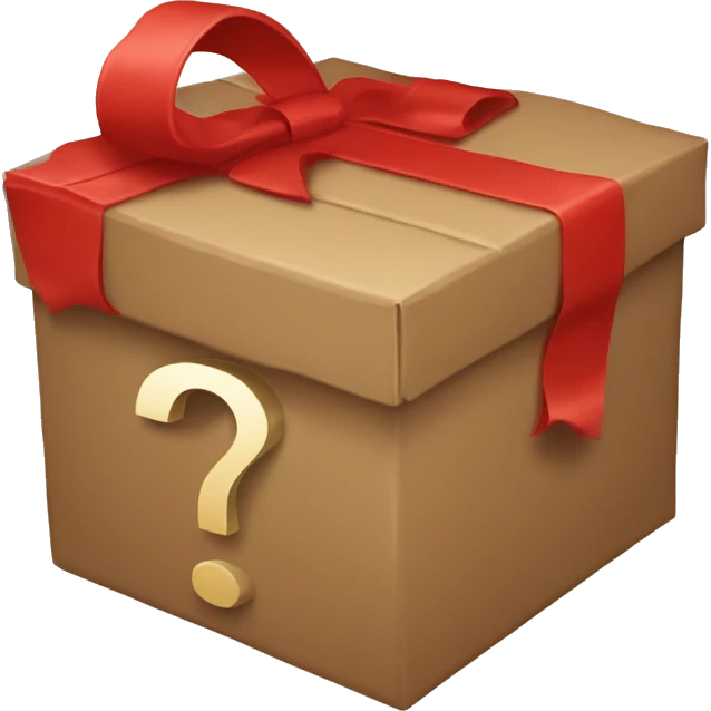 red mystery box with question mark emoji