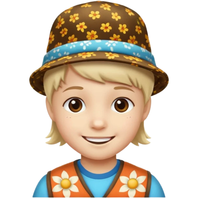 print hat with kid emoji