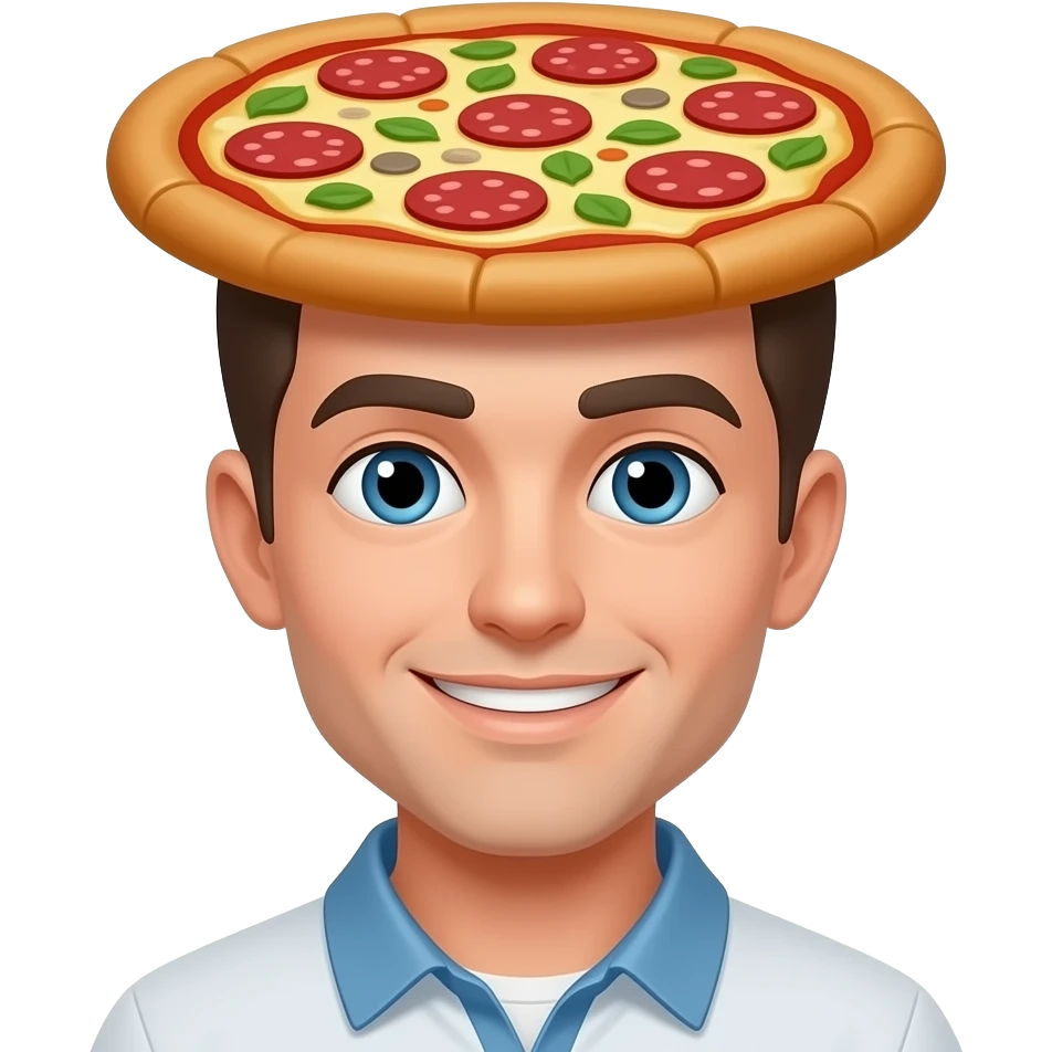 noob that has a pizza on his head emoji