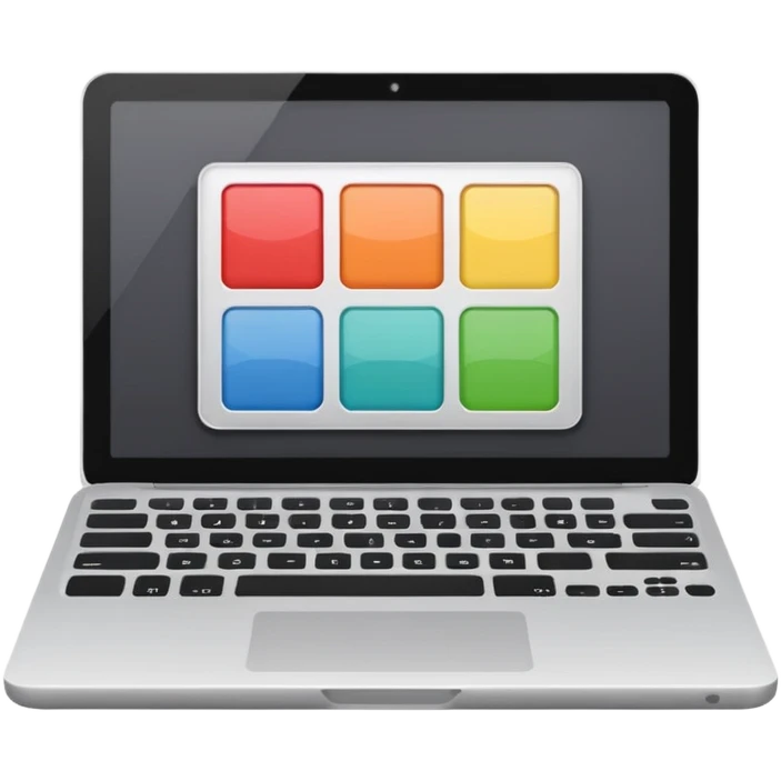 laptop with a wireframe and color palette, for web designing emoji emoji
