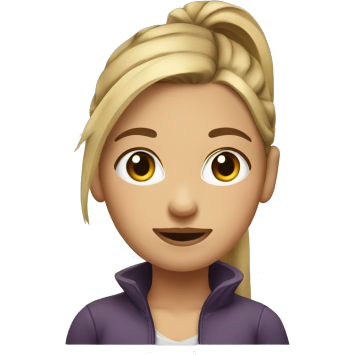 Hazel colored eyed dirty blonde ponytail girl emoji