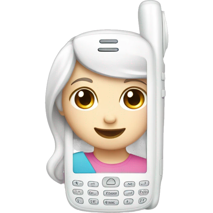 Cute girly white cell Phone on call emoji