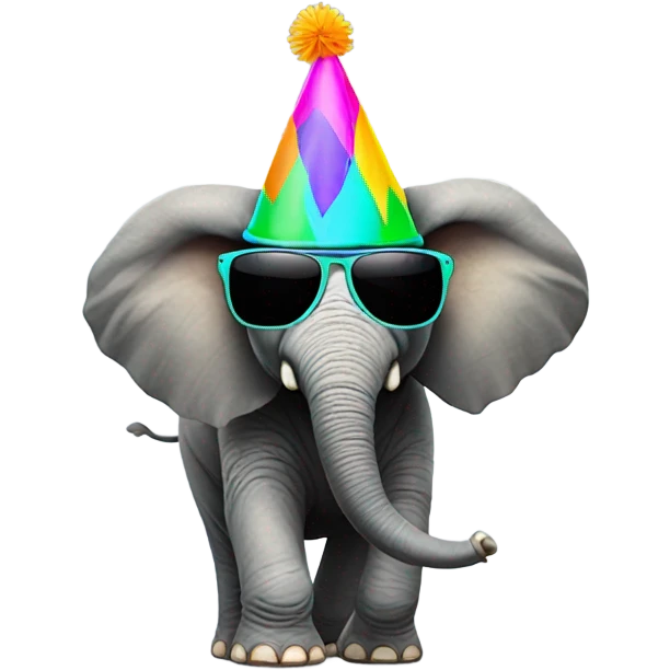 Elephant disco dancing emoji