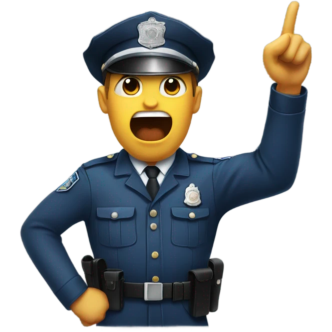 a policeman yelling, and pointing with his finger emoji