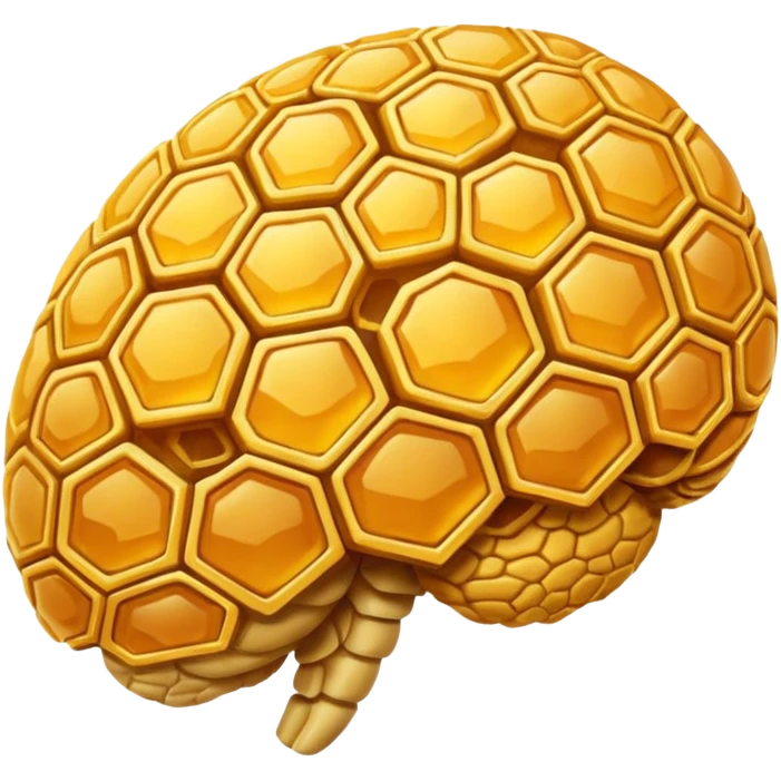 a brain made out of honeycomb emoji