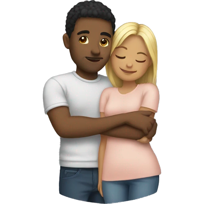 Couple cuddling  emoji